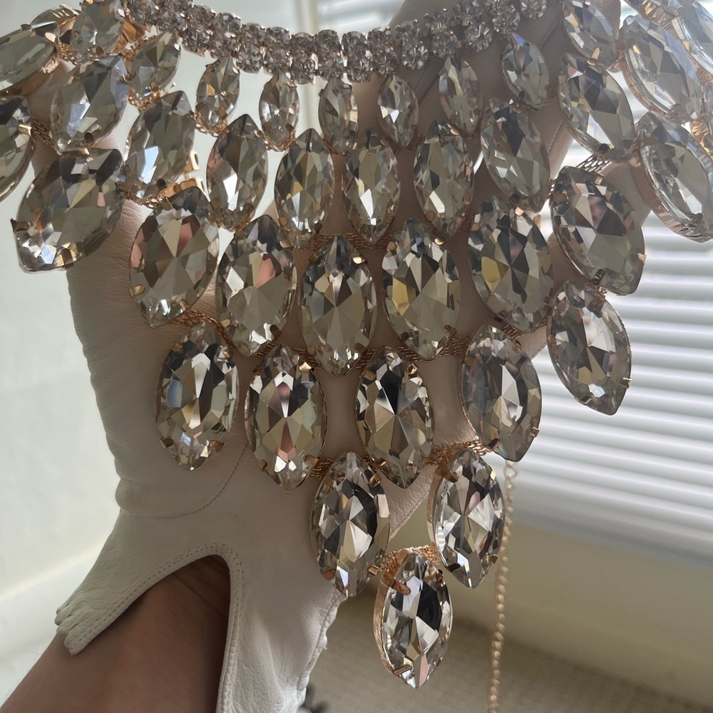 Vintage collar crystal necklace with gold clasp and adjustable length - Picture 15 of 16